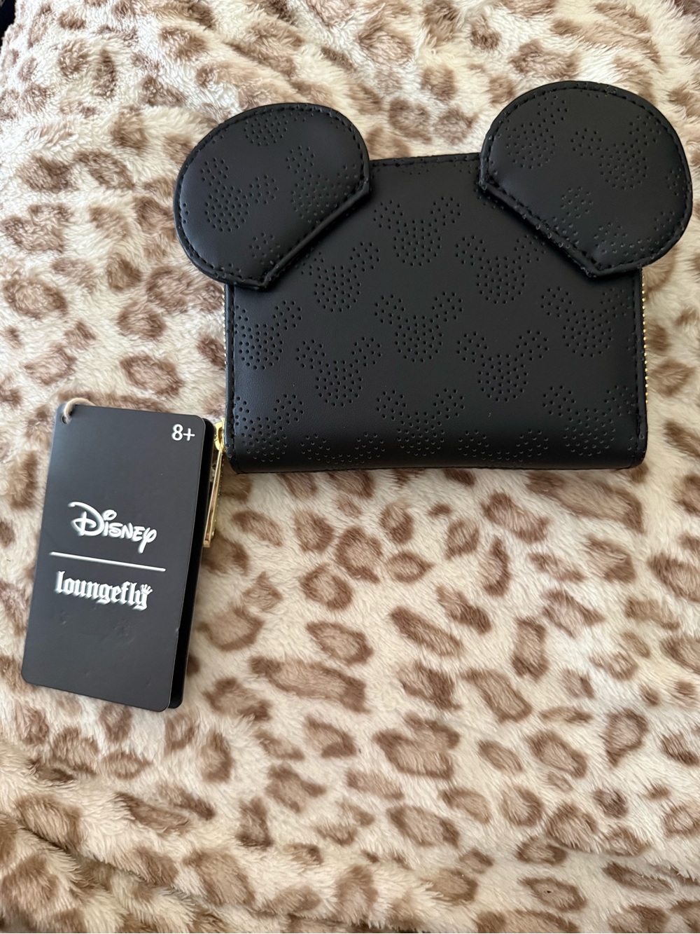 Loungefly Black Disney Mickey Ear Perforated Wallet